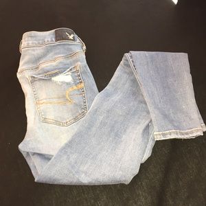 American eagle super super stretch light wash
